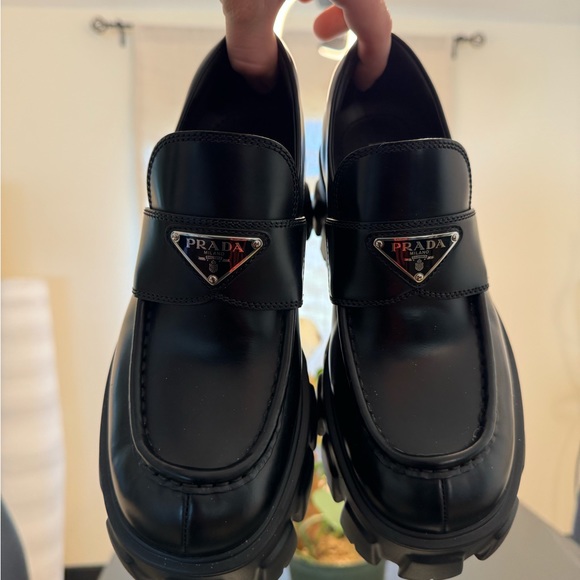Brand NEW Black Prada Monolith Leather Loafers - Picture 6 of 6